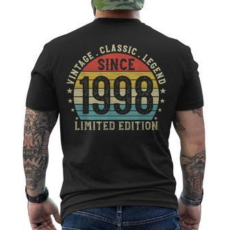 24Th Birthday Born In 1998 Vintage Classic 24 Year Old Men's T-shirt Back Print - Seseable