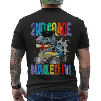 2Nd Grade Nailed It Monster Truck Dinosaur Funny Gift Men's Crewneck Short Sleeve Back Print T-shirt - Monsterry DE