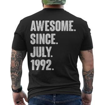 30 Year Old 30Th Birthday Awesome Since July 1992 Men's T-shirt Back Print - Seseable