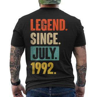 30 Years Old Legend Since July 1992 30Th Birthday Men's T-shirt Back Print - Seseable