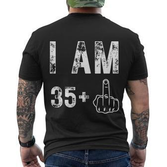 I Am 35 Plus Middle Finger 36Th Birthday Men's T-shirt Back Print - Thegiftio UK