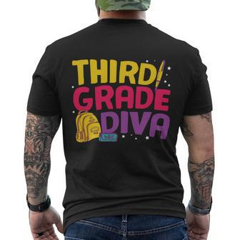 3Rd Grade Diva First Day Of Shool Back To School Men's Crewneck Short Sleeve Back Print T-shirt - Monsterry CA