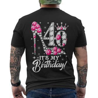 40 Years Old Its My 40Th Cool Gift Birthday Funny Pink Diamond Shoes Gift Men's Crewneck Short Sleeve Back Print T-shirt - Monsterry AU