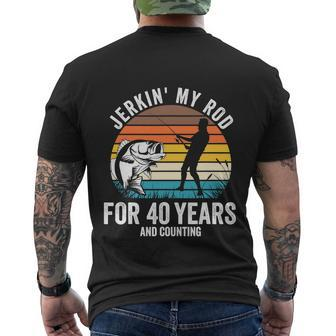 40Th Birthday Fisherman Men Funny Fishing Men's Crewneck Short Sleeve Back Print T-shirt - Monsterry AU