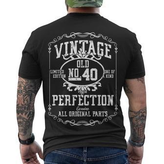 40Th Birthday Genuine All Original Parts Tshirt Men's Crewneck Short Sleeve Back Print T-shirt - Monsterry AU