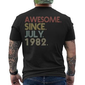 40Th Birthday Party 40 Years Old Awesome Since July 1982 Men's T-shirt Back Print - Seseable