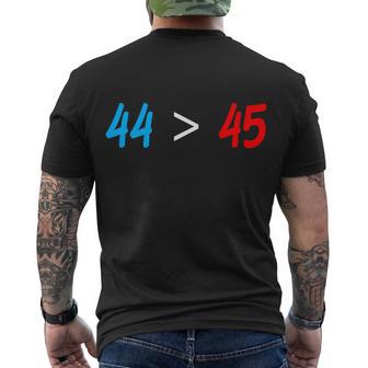 44 45 Red White Blue 44Th President Is Greater Than 45 Tshirt Men's Crewneck Short Sleeve Back Print T-shirt - Monsterry CA