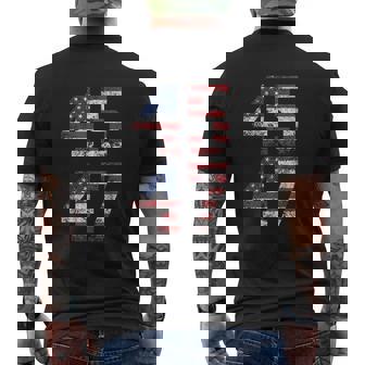 45 47 Trump 2024 Tshirt Men's Crewneck Short Sleeve Back Print T-shirt - Monsterry
