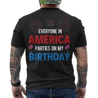 4Th Of July Birthday Birthday Born On 4Th Of July Men's T-shirt Back Print - Seseable