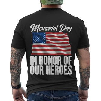 4Th July Memorial Day In Honor Of Our Heroes Memorial Day Cool Men's T-shirt Back Print - Thegiftio UK
