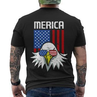 4Th Of July American Flag Bald Eagle Mullet 4Th July Merica Gift Men's Crewneck Short Sleeve Back Print T-shirt - Monsterry AU