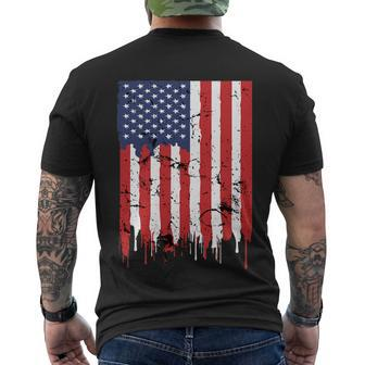 4Th Of July American Flag Vintage Design Patriotic Men's Crewneck Short Sleeve Back Print T-shirt - Monsterry CA