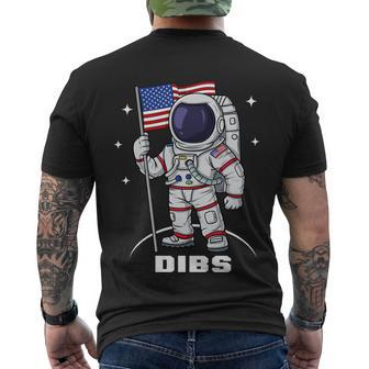 4Th Of July Astronaut Usa American Flag Funny Patriotic Men's Crewneck Short Sleeve Back Print T-shirt - Monsterry