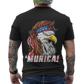 4Th Of July Eagle Mullet Murica American Flag Usa Merica Cute Gift Men's Crewneck Short Sleeve Back Print T-shirt - Monsterry