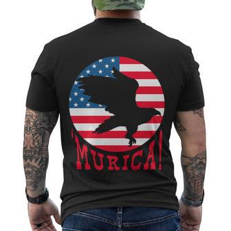 4Th Of July Funny Funny Gift Eagle Mullet Murica Patriotic Flag Gift Men's Crewneck Short Sleeve Back Print T-shirt - Monsterry CA
