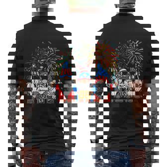 4Th Of July Funny Patriotic Gnomes Usa Pride American Flag Men's Crewneck Short Sleeve Back Print T-shirt - Monsterry