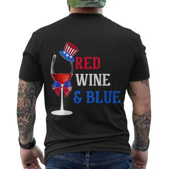 4Th Of July Red White And Blue Wine Glass Firework Drinker Tshirt Men's Crewneck Short Sleeve Back Print T-shirt - Monsterry UK