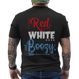 4Th Of July Red White And Bozzy American Men's Crewneck Short Sleeve Back Print T-shirt - Monsterry