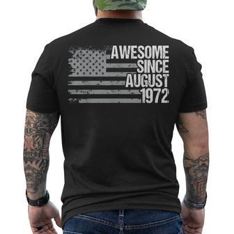 50 Year Old Awesome Since August 1972 50Th Birthday Men's T-shirt Back Print - Thegiftio UK