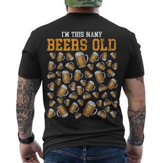 50 Years Old Birthday Im This Many Beers Old Drinking Men's T-shirt Back Print - Seseable