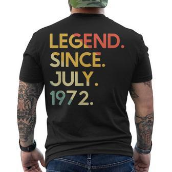 50 Years Old Vintage Legend Since July 1972 50Th Birthday Men's T-shirt Back Print - Seseable