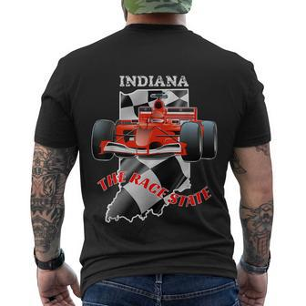 500 Indianapolis Indiana The Race State Checkered Flag Men's Crewneck Short Sleeve Back Print T-shirt - Monsterry