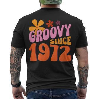 50Th Birthday Groovy Since 1972 Men's T-shirt Back Print - Seseable