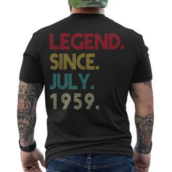 63 Years Old Legend Since July 1959 63Rd Birthday Men's T-shirt Back Print - Seseable