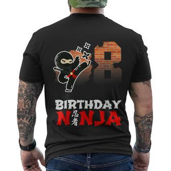 8 Year Old Ninja Birthday Party Eight Birthday Ninja Party Men's T-shirt Back Print - Thegiftio UK