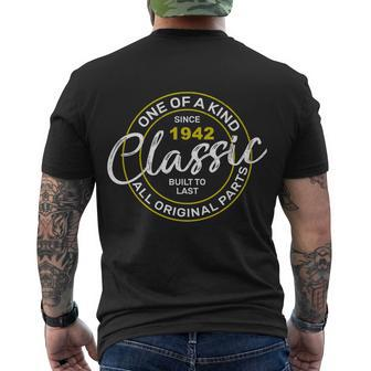 80Th Birthday One Of A Kind Classic 1942 Tshirt Men's Crewneck Short Sleeve Back Print T-shirt - Monsterry UK