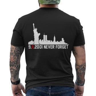 9-11-2001 Never Forget September 11Th Tshirt Men's Crewneck Short Sleeve Back Print T-shirt - Monsterry CA