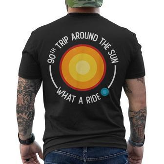 90Th Birthday Retro 90Th Trip Around The Sun What A Ride Men's T-shirt Back Print - Seseable