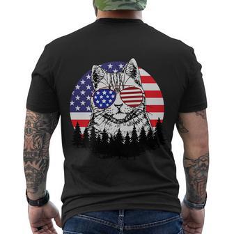 A Meowica Fluff Yeah 4Th Of July Cat Lover Men's Crewneck Short Sleeve Back Print T-shirt - Monsterry CA