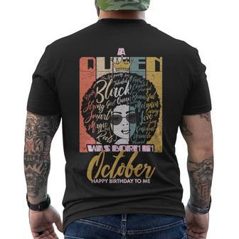 A Queen Was Born In October Men's Crewneck Short Sleeve Back Print T-shirt - Monsterry AU