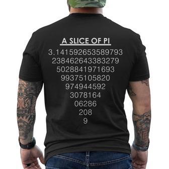 A Slice Of Pi Pie Funny Pi Day Math Geek Logo Tshirt Men's Crewneck Short Sleeve Back Print T-shirt - Monsterry UK