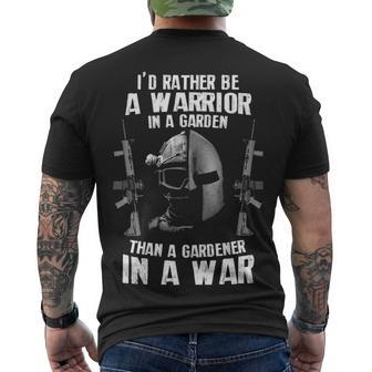 A Warrior In A Garden Men's Crewneck Short Sleeve Back Print T-shirt - Seseable