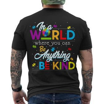 A World With Kindness Autism Awareness Men's Crewneck Short Sleeve Back Print T-shirt - Monsterry DE