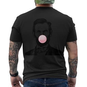 Abe Lincoln Blowing Bubble Gum Men's Crewneck Short Sleeve Back Print T-shirt - Monsterry UK