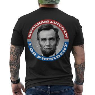 Abraham Abe Lincoln For President Retro Tshirt Men's Crewneck Short Sleeve Back Print T-shirt - Monsterry AU