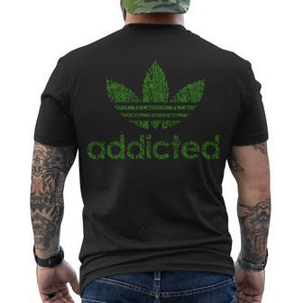 Addicted Weed Logo Men's Crewneck Short Sleeve Back Print T-shirt - Monsterry UK