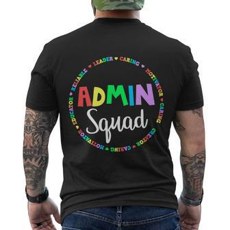 Admin Squad School Assistant Principal Crew Administrator Funny Gift Men's Crewneck Short Sleeve Back Print T-shirt - Monsterry AU