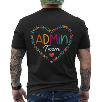 Admin Team Squad School Assistant Principal Administrator Gift Men's Crewneck Short Sleeve Back Print T-shirt - Monsterry AU