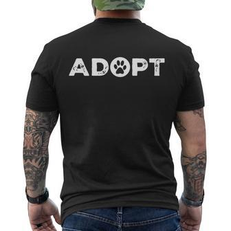 Adopt Show Love To Animals Dog And Cat Lover Paw Gift Men's Crewneck Short Sleeve Back Print T-shirt - Monsterry AU