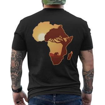 Africa Elephant Map African Safari Men's Back Print T-shirt | Mazezy