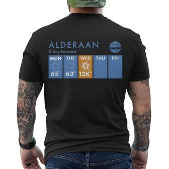 Alderaan 5 Day Forecast Tshirt Men's Crewneck Short Sleeve Back Print T-shirt - Monsterry DE