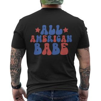 All American Babe 4Th Of July Men's Crewneck Short Sleeve Back Print T-shirt - Monsterry