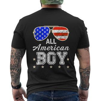 All American Boy 4Th Of July Boys Kids Sunglasses Men's Crewneck Short Sleeve Back Print T-shirt - Monsterry
