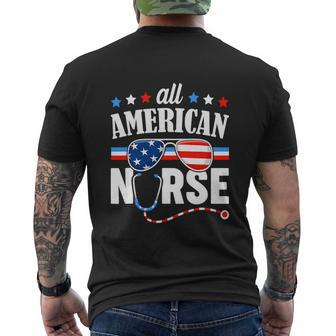 All American Funny Nurse 4Th Of July Patriotic Men's Crewneck Short Sleeve Back Print T-shirt - Monsterry AU