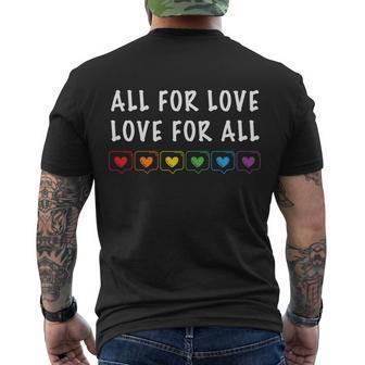 All For Love And Love Lgbt Pride Month Men's Crewneck Short Sleeve Back Print T-shirt - Monsterry UK