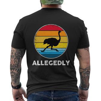 Allegedly Ostrich Shirt Retro Vintage Ostrich Lover Men's Crewneck Short Sleeve Back Print T-shirt - Monsterry